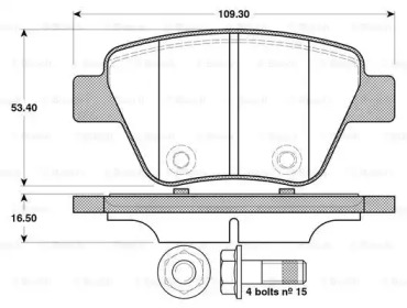 Комплект тормозных колодок BOSCH 0 986 TB3 114