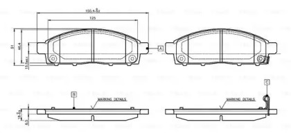 Комплект тормозных колодок BOSCH 0 986 TB3 115