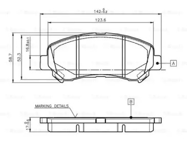 Комплект тормозных колодок BOSCH 0 986 TB3 117