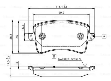 Комплект тормозных колодок BOSCH 0 986 TB3 123