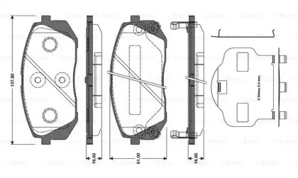 Комплект тормозных колодок BOSCH 0 986 TB3 124