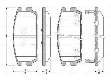 Комплект тормозных колодок BOSCH 0 986 TB3 127