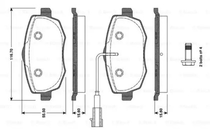 Комплект тормозных колодок BOSCH 0 986 TB3 129