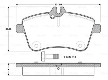 Комплект тормозных колодок BOSCH 0 986 TB3 130