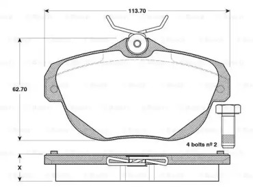 Комплект тормозных колодок BOSCH 0 986 TB3 131