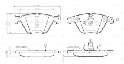 Комплект тормозных колодок BOSCH 0 986 TB3 134