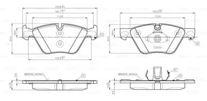 Комплект тормозных колодок BOSCH 0 986 TB3 138