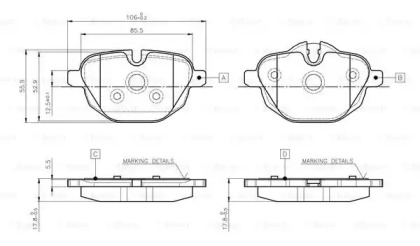 Комплект тормозных колодок BOSCH 0 986 TB3 139