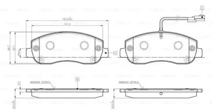 Комплект тормозных колодок BOSCH 0 986 TB3 142