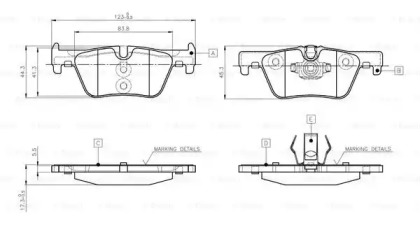 Комплект тормозных колодок BOSCH 0 986 TB3 144