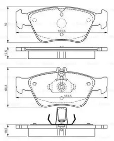 Комплект тормозных колодок BOSCH 0 986 TB3 148