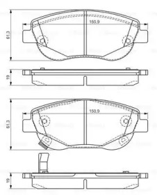 Комплект тормозных колодок BOSCH 0 986 TB3 150