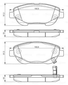 Комплект тормозных колодок BOSCH 0 986 TB3 151