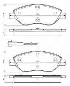 Комплект тормозных колодок BOSCH 0 986 TB3 155