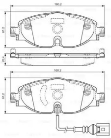 Комплект тормозных колодок BOSCH 0 986 TB3 166