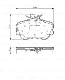 Комплект тормозных колодок BOSCH 0 986 TB3 174