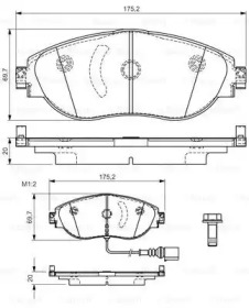 Комплект тормозных колодок BOSCH 0 986 TB3 175