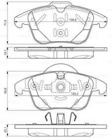 Комплект тормозных колодок BOSCH 0 986 TB3 184