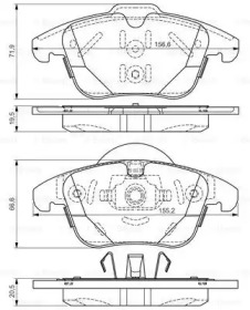 Комплект тормозных колодок, дисковый тормоз BOSCH 0 986 TB3 192