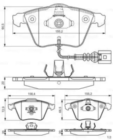 Комплект тормозных колодок BOSCH 0 986 TB3 196