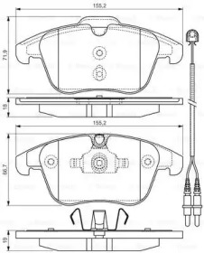 Комплект тормозных колодок BOSCH 0 986 TB3 201