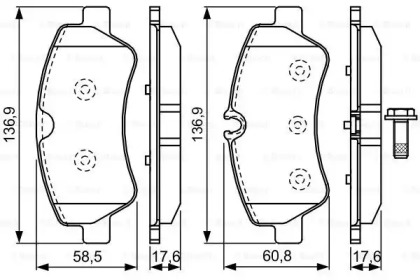 Комплект тормозных колодок BOSCH 0 986 TB3 202