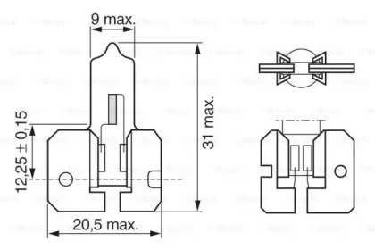 Лампа накаливания, противотуманная фара BOSCH 1 987 302 022