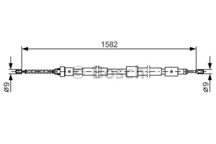 Трос, стояночная тормозная система BOSCH 1 987 477 443