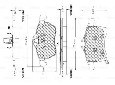 Комплект тормозных колодок BOSCH F 03A 150 012