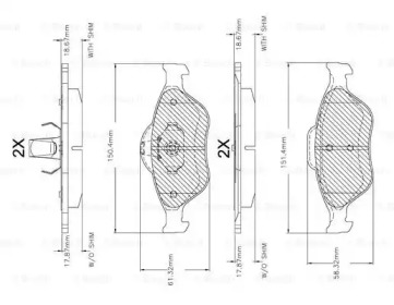 Комплект тормозных колодок BOSCH F 03A 150 018