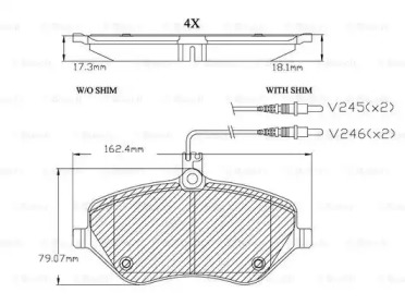 Комплект тормозных колодок, дисковый тормоз BOSCH F 03A 150 029