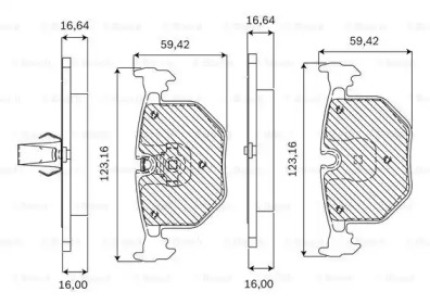 Комплект тормозных колодок, дисковый тормоз BOSCH F 03B 050 008