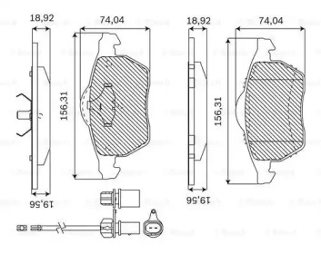 Комплект тормозных колодок, дисковый тормоз BOSCH F 03B 050 049