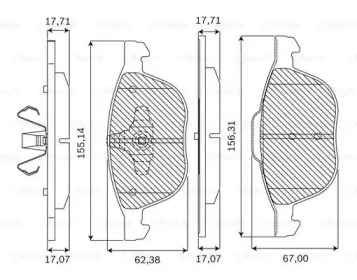 Комплект тормозных колодок, дисковый тормоз BOSCH F 03B 050 123