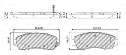 Комплект тормозных колодок, дисковый тормоз BOSCH F 03B 050 136