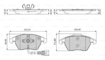 Комплект тормозных колодок, дисковый тормоз BOSCH F 03B 050 143