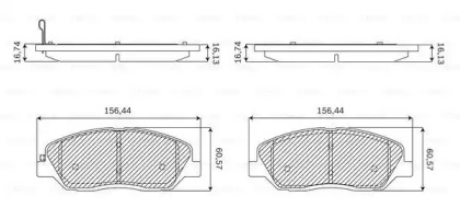 Комплект тормозных колодок, дисковый тормоз BOSCH F 03B 050 164