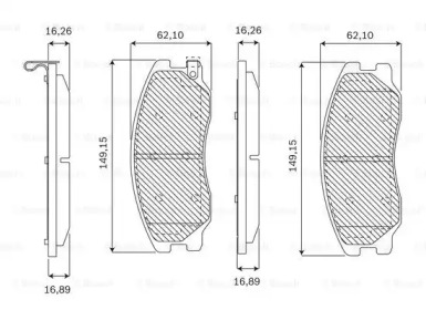 Комплект тормозных колодок, дисковый тормоз BOSCH F 03B 050 173