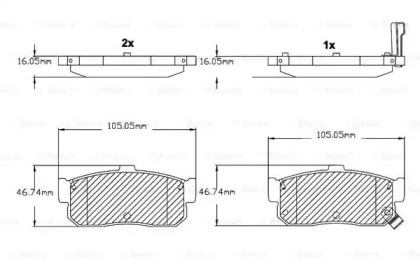 Комплект тормозных колодок BOSCH F 03B 150 019