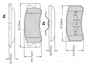 Комплект тормозных колодок BOSCH F 03B 150 087