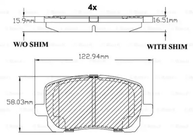 Комплект тормозных колодок BOSCH F 03B 150 105