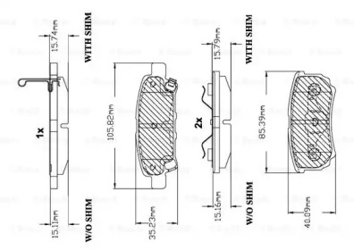 Комплект тормозных колодок BOSCH F 03B 150 139