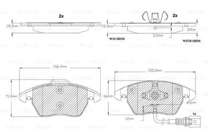 Комплект тормозных колодок BOSCH F 03B 150 155