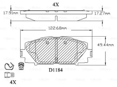 Комплект тормозных колодок BOSCH F 03B 150 166