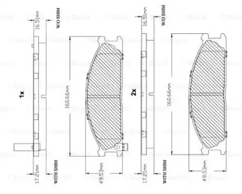 Комплект тормозных колодок BOSCH F 03B 150 216