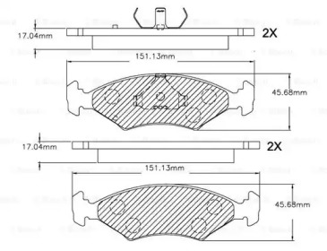 Комплект тормозных колодок BOSCH F 03B 150 253