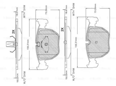 Комплект тормозных колодок BOSCH F 03B 150 261