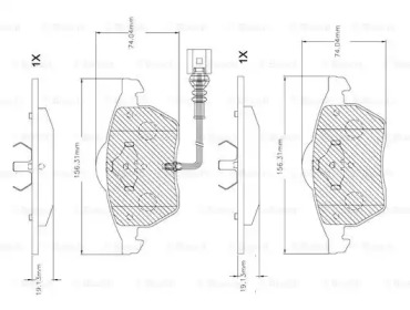 Комплект тормозных колодок, дисковый тормоз BOSCH F 03B 150 264