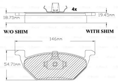 Комплект тормозных колодок BOSCH F 03B 150 284