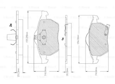 Комплект тормозных колодок, дисковый тормоз BOSCH F 03B 150 293